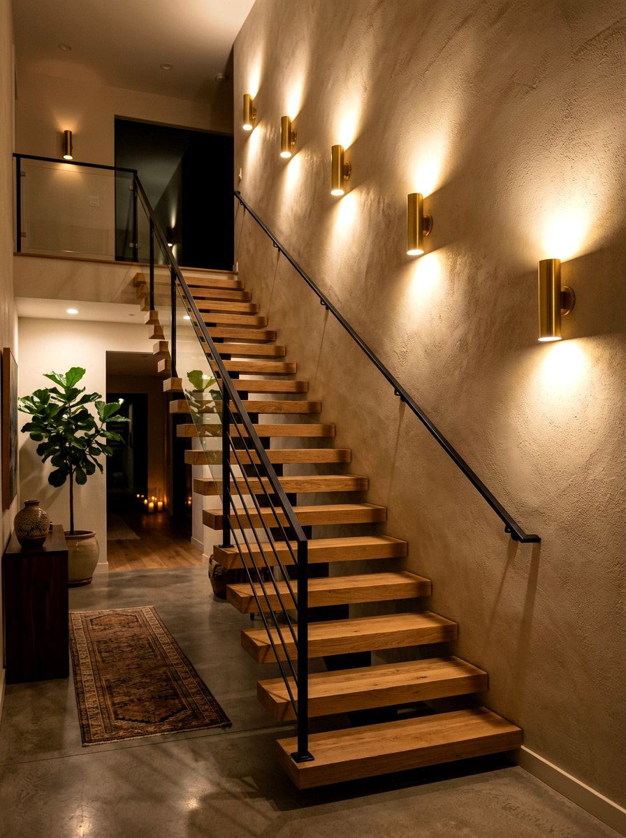Sconce lighting - 30 staircase wall ideas