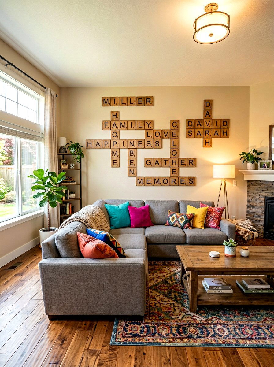 Scrabble Tile Wall - 30 message board wall ideas