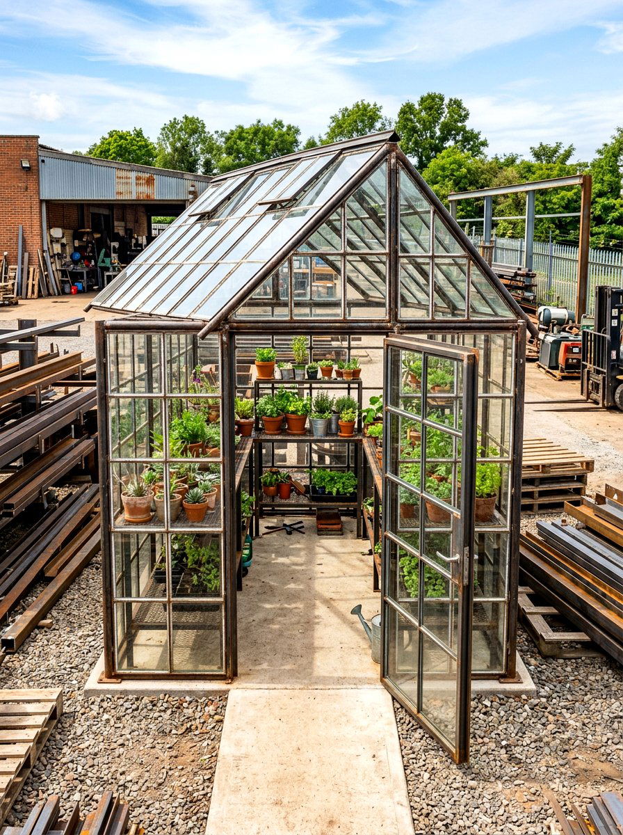 Scrap Metal Greenhouse - 30 budget greenhouse ideas