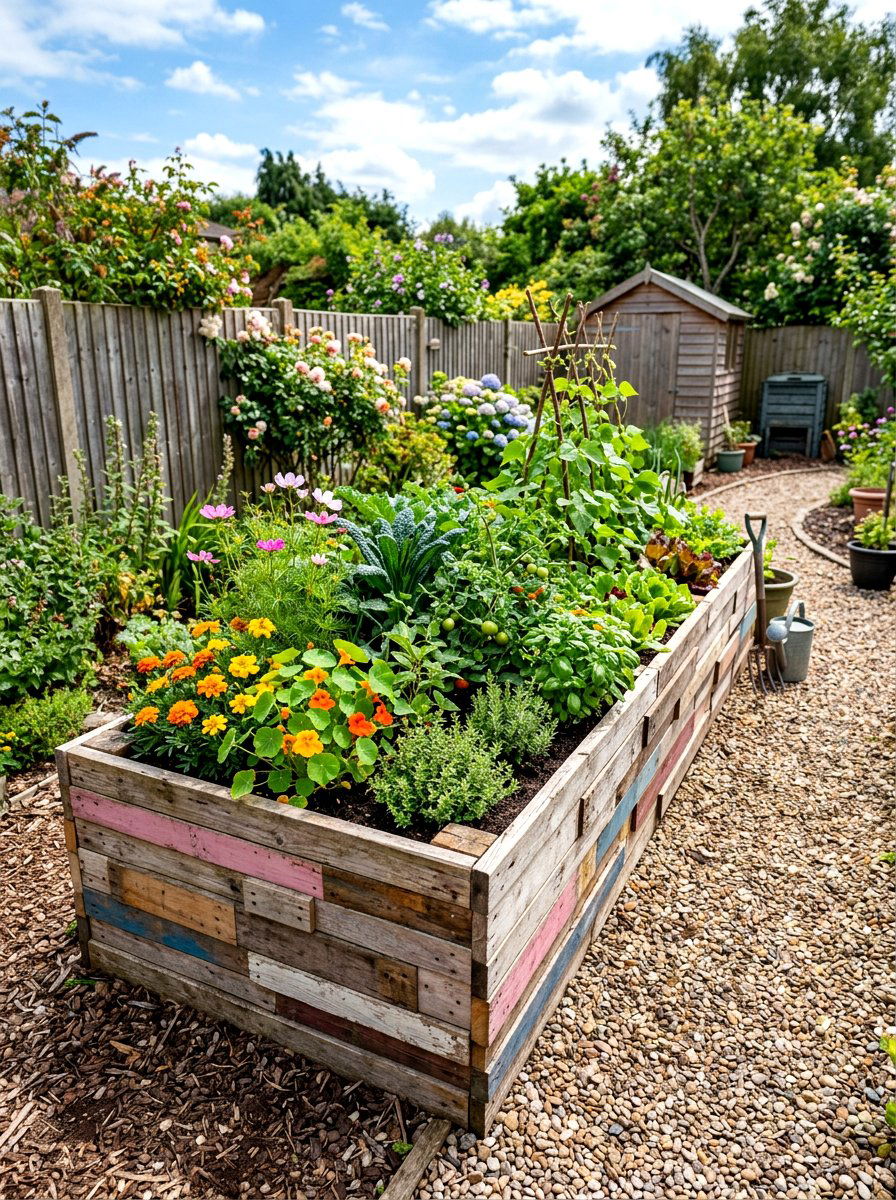 Scrap Wood Raised Bed - 30 budget raised bed ideas