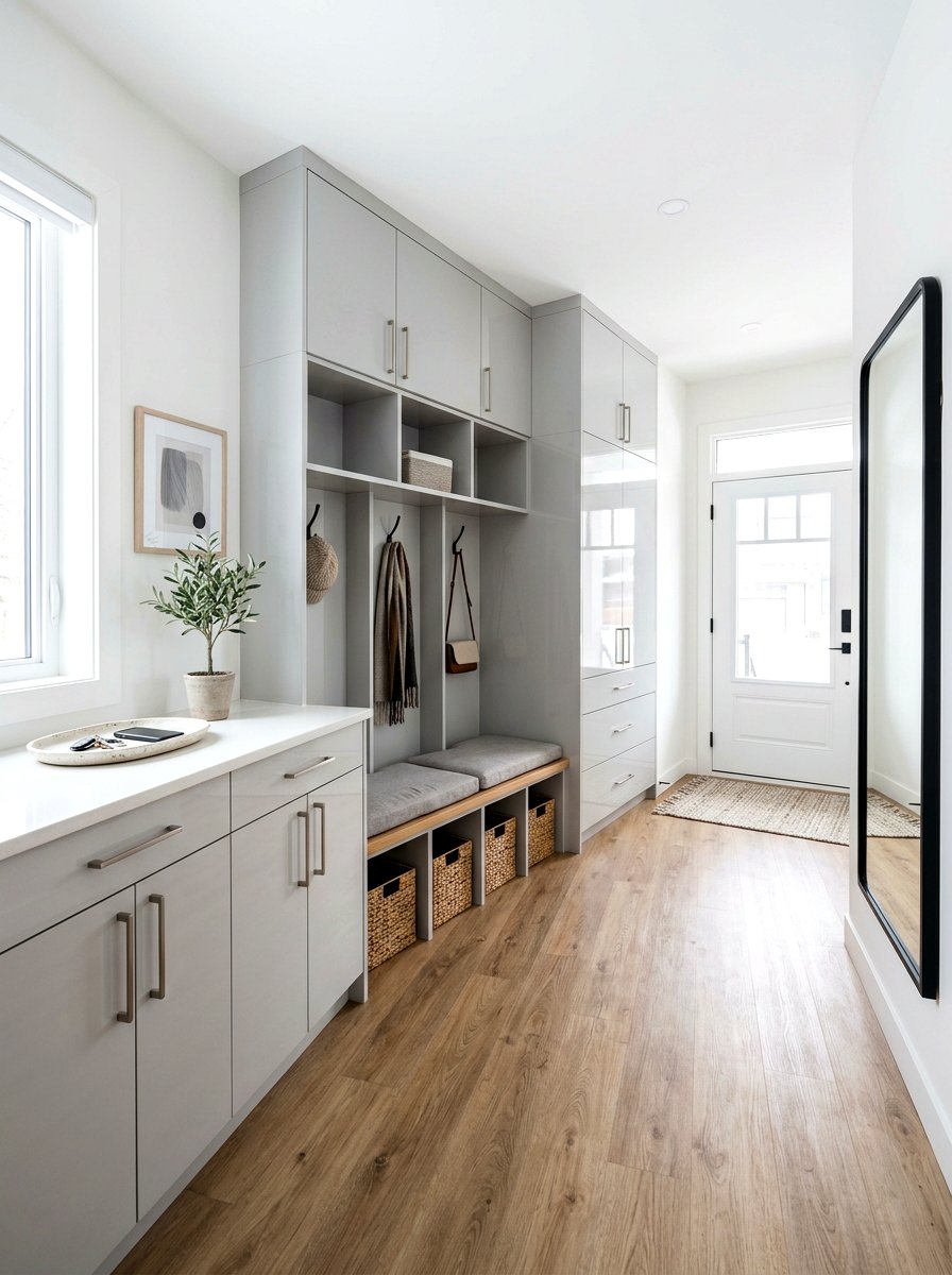 Scratch Resistant Mudroom Cabinets - 30 pet friendly mudroom ideas