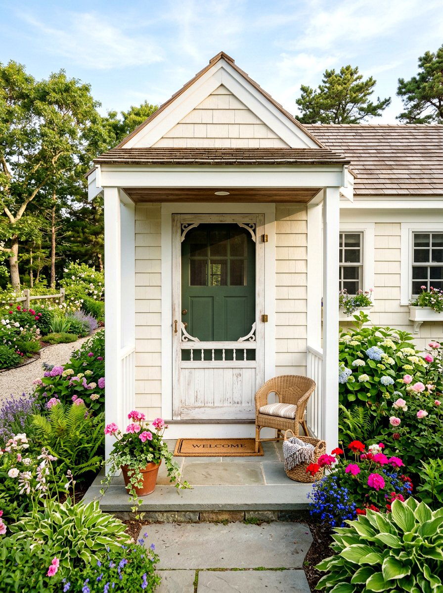 Screen Door Cottage Entry - 30 cottage stoop ideas