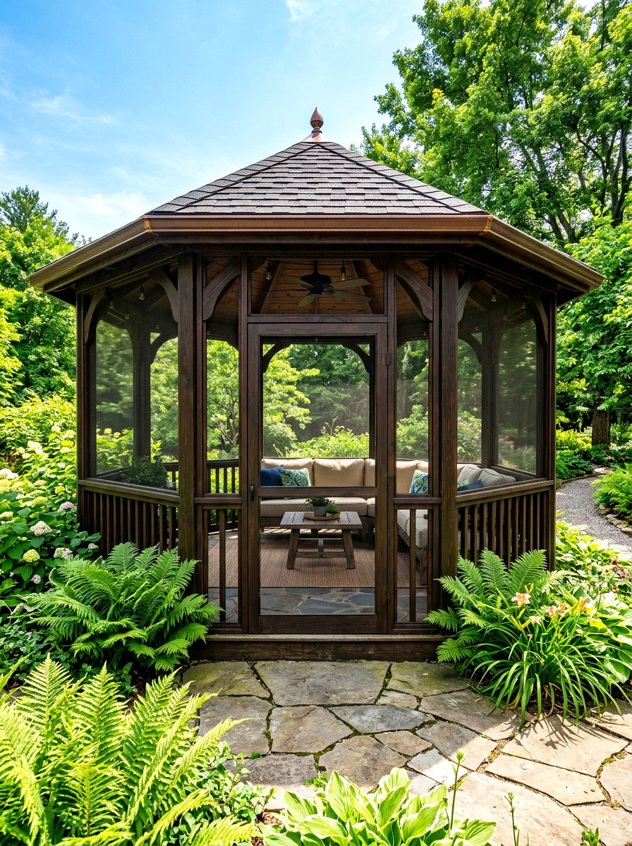 Screened Gazebo - 30 outdoor gazebo ideas