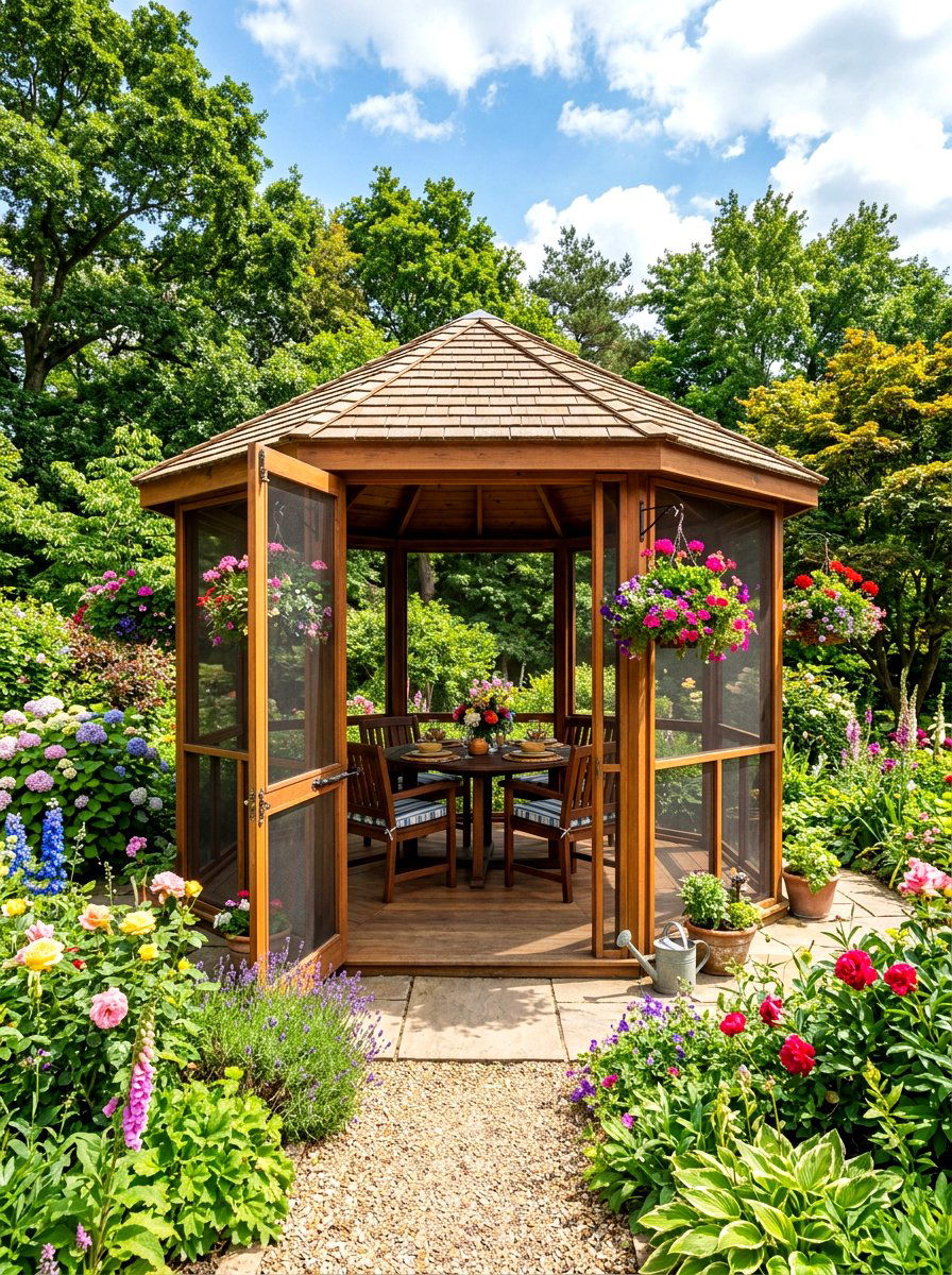 Screened Gazebo Space - 30 cozy backyard room ideas