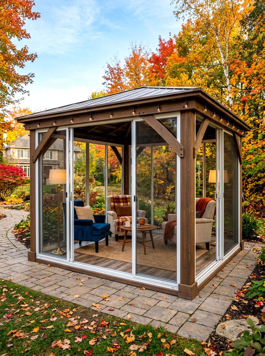 Screened Gazebo With Glass Windows - 30 screened gazebo ideas