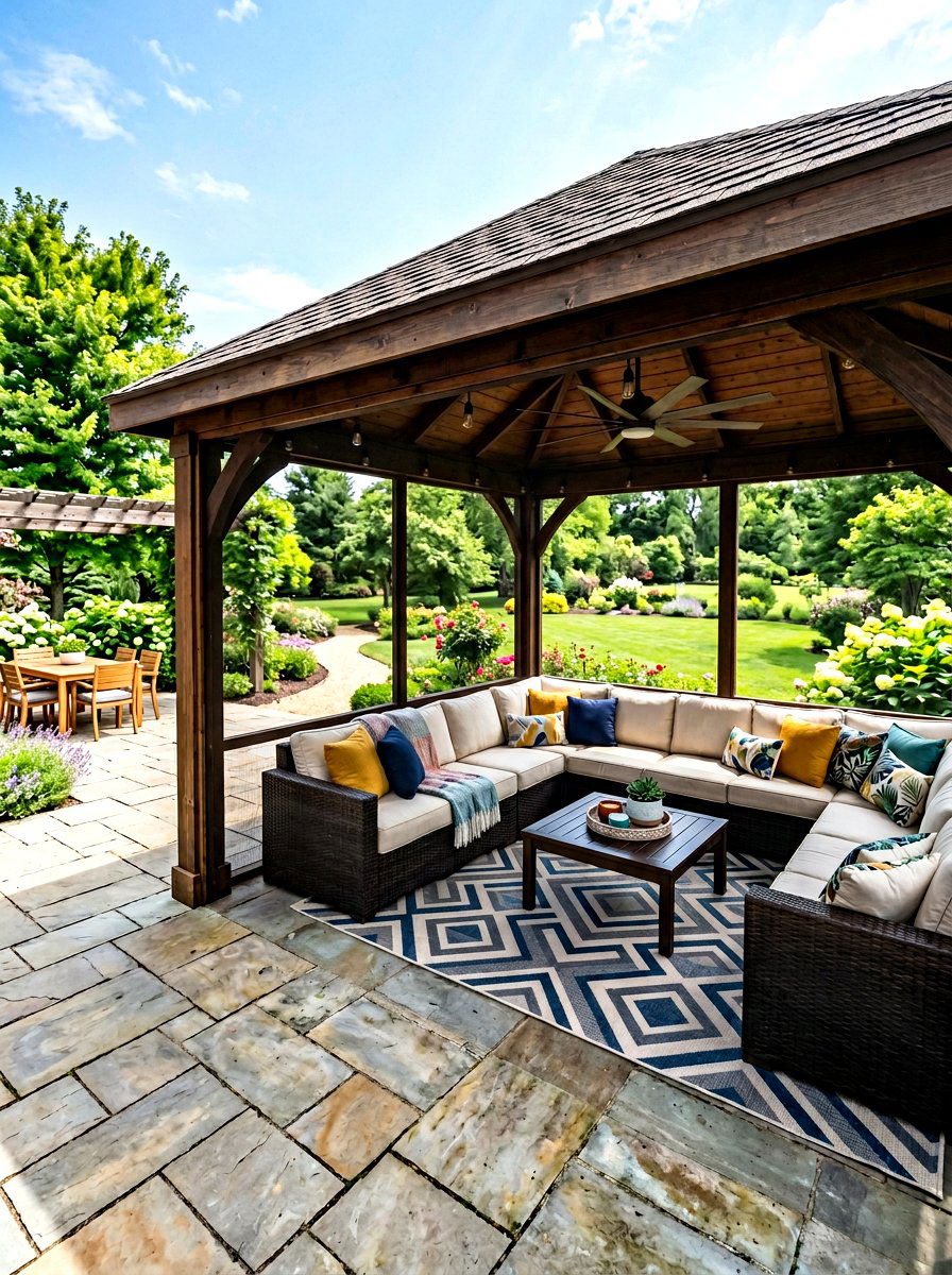 Screened Gazebo With Lounge Seating - 30 screened gazebo ideas