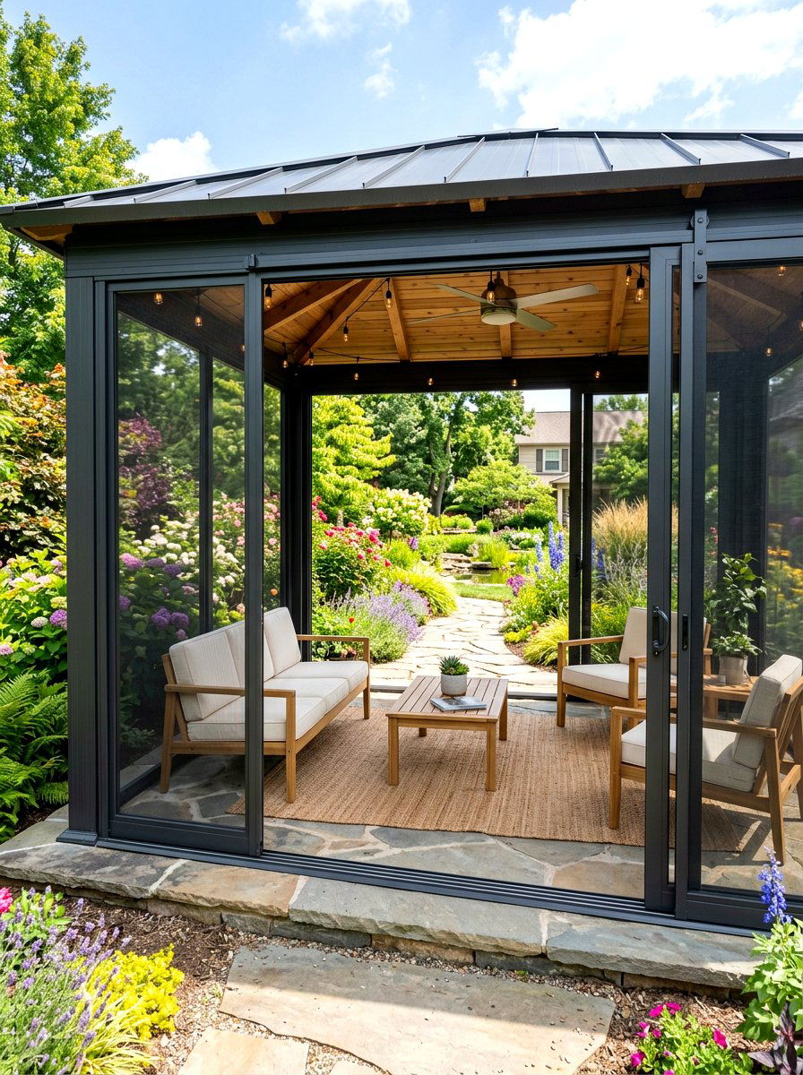 Screened Gazebo With Sliding Doors - 30 screened gazebo ideas