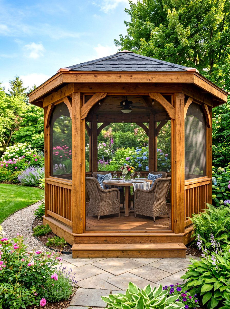 Screened In Gazebo - 30 rustic gazebo ideas