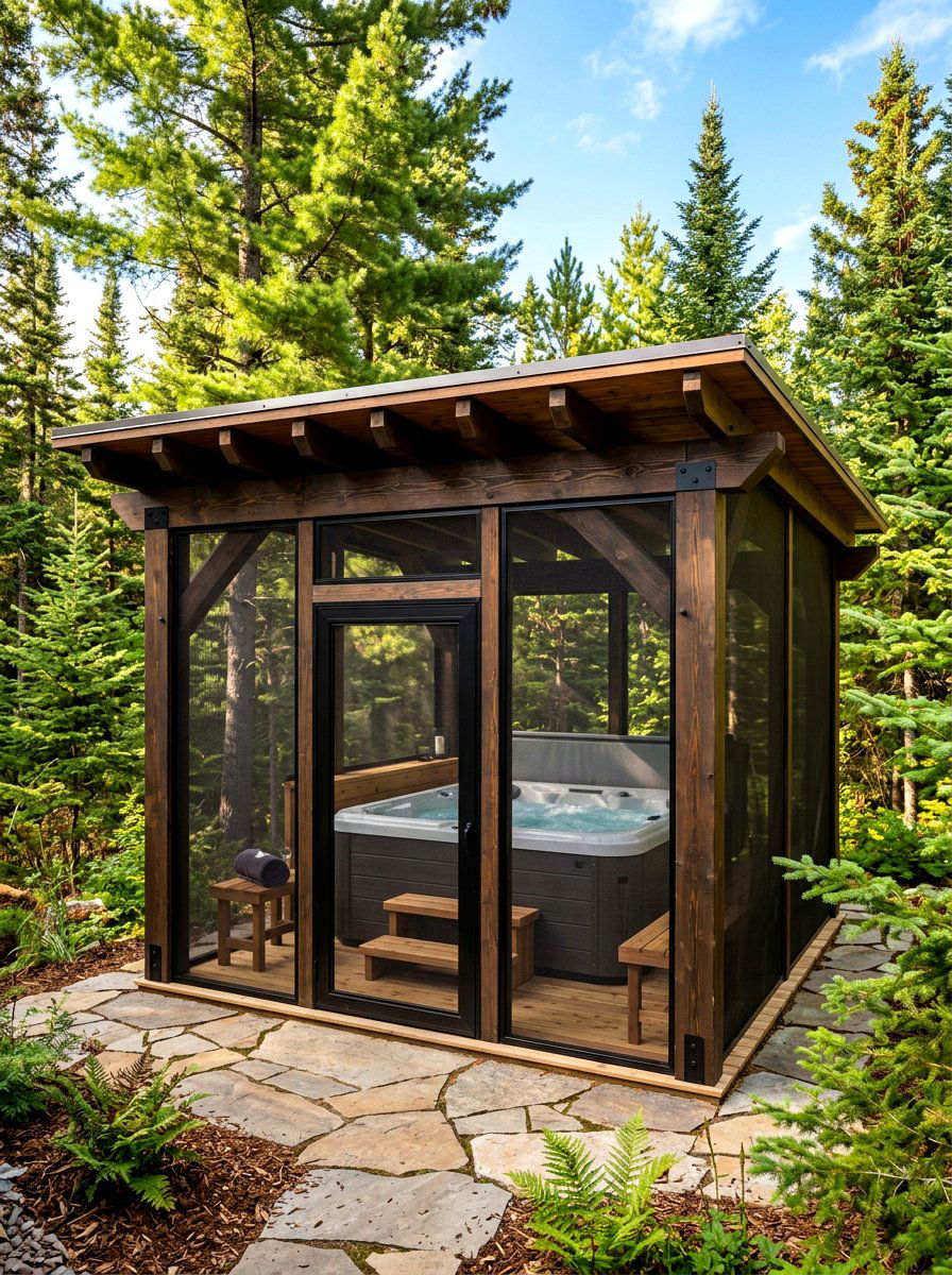 Screened In Hot Tub Pergola - 30 pergola over hot tub ideas