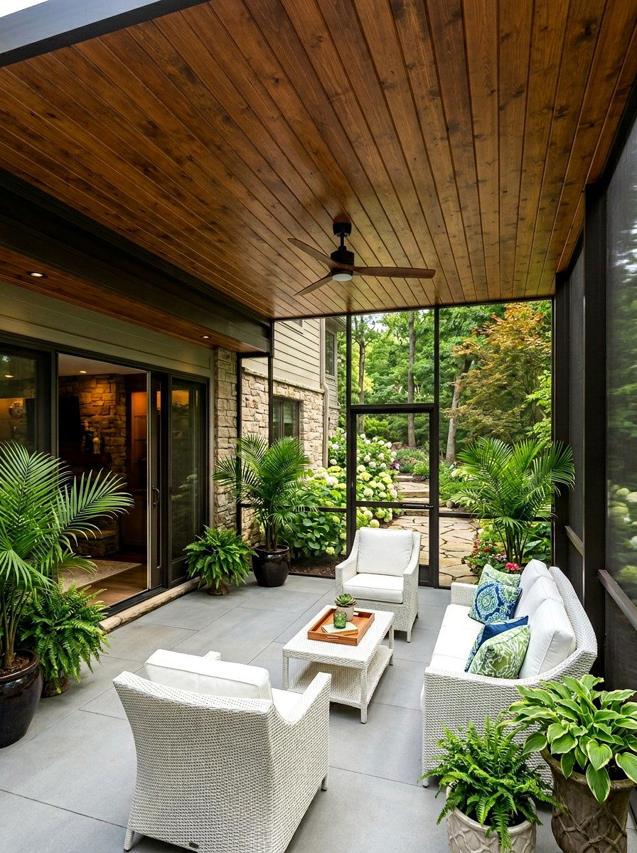 Screened In Lower Level Patio - 30 walkout basement patio ideas