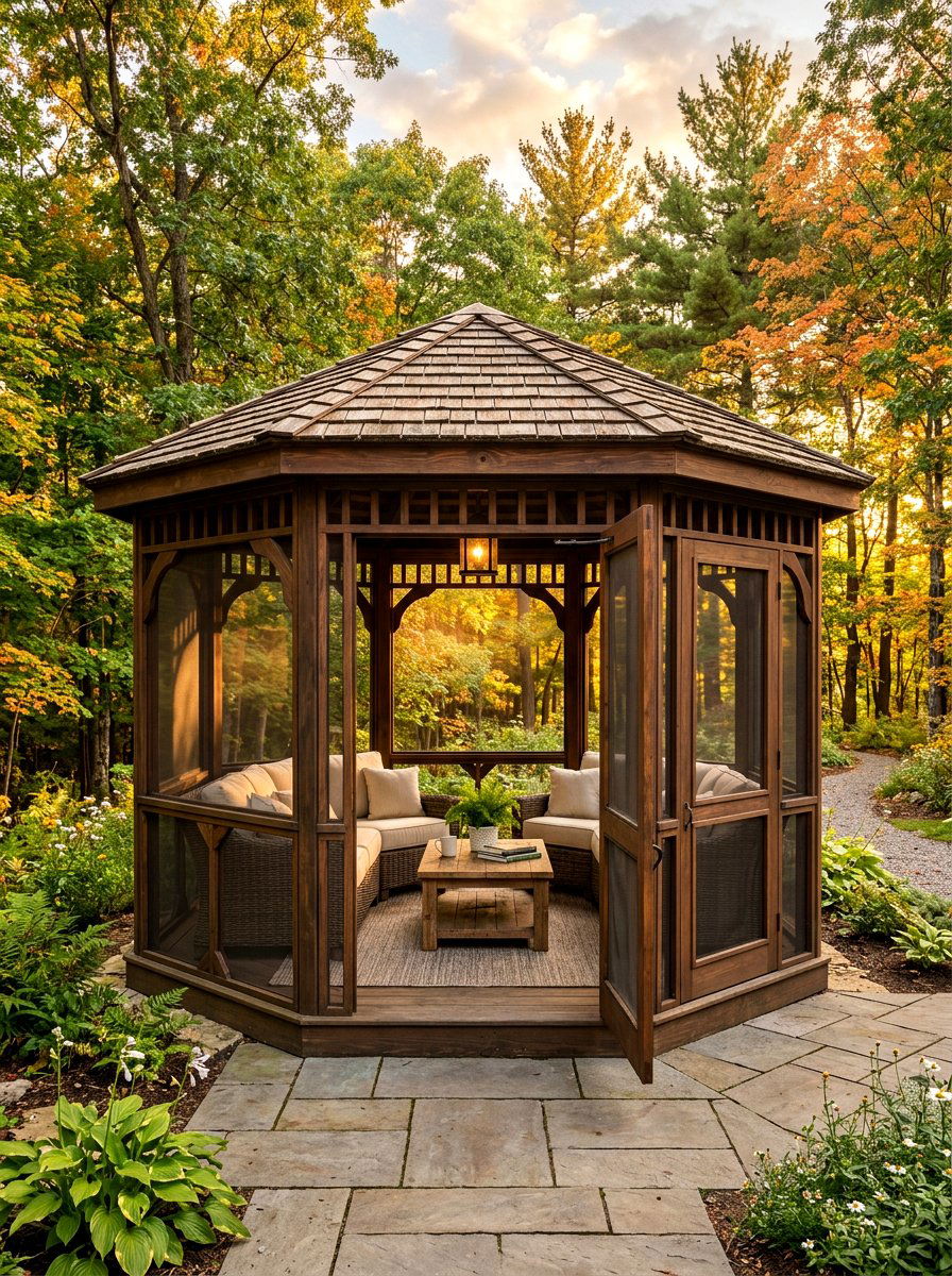 Screened In Octagon Gazebo - 30 octagon gazebo ideas