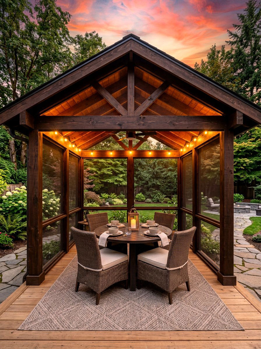 Screened In Pavilion - 30 rustic pavilion ideas