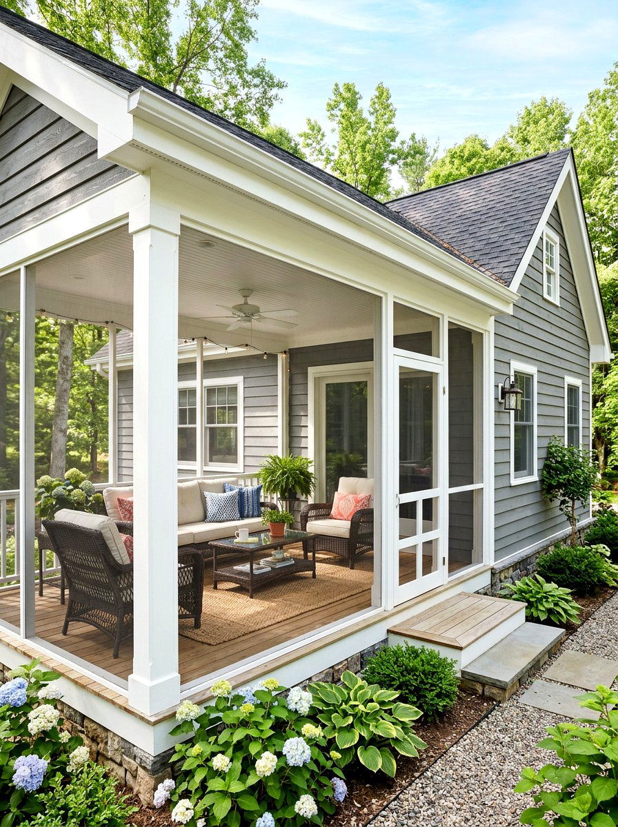 Screened In Porch - 30 cottage exterior ideas