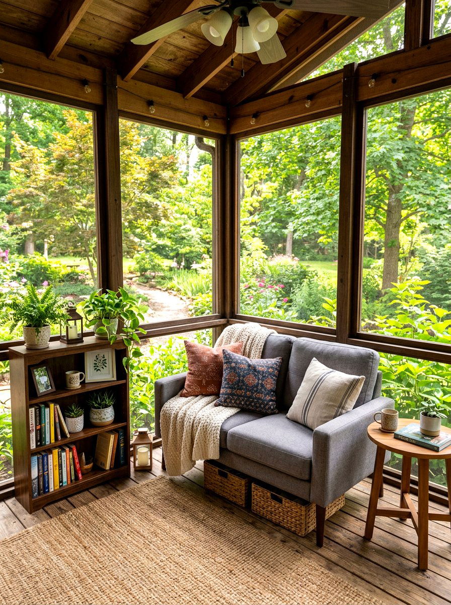 Screened In Porch Corner Nook - 30 deck corner seating ideas