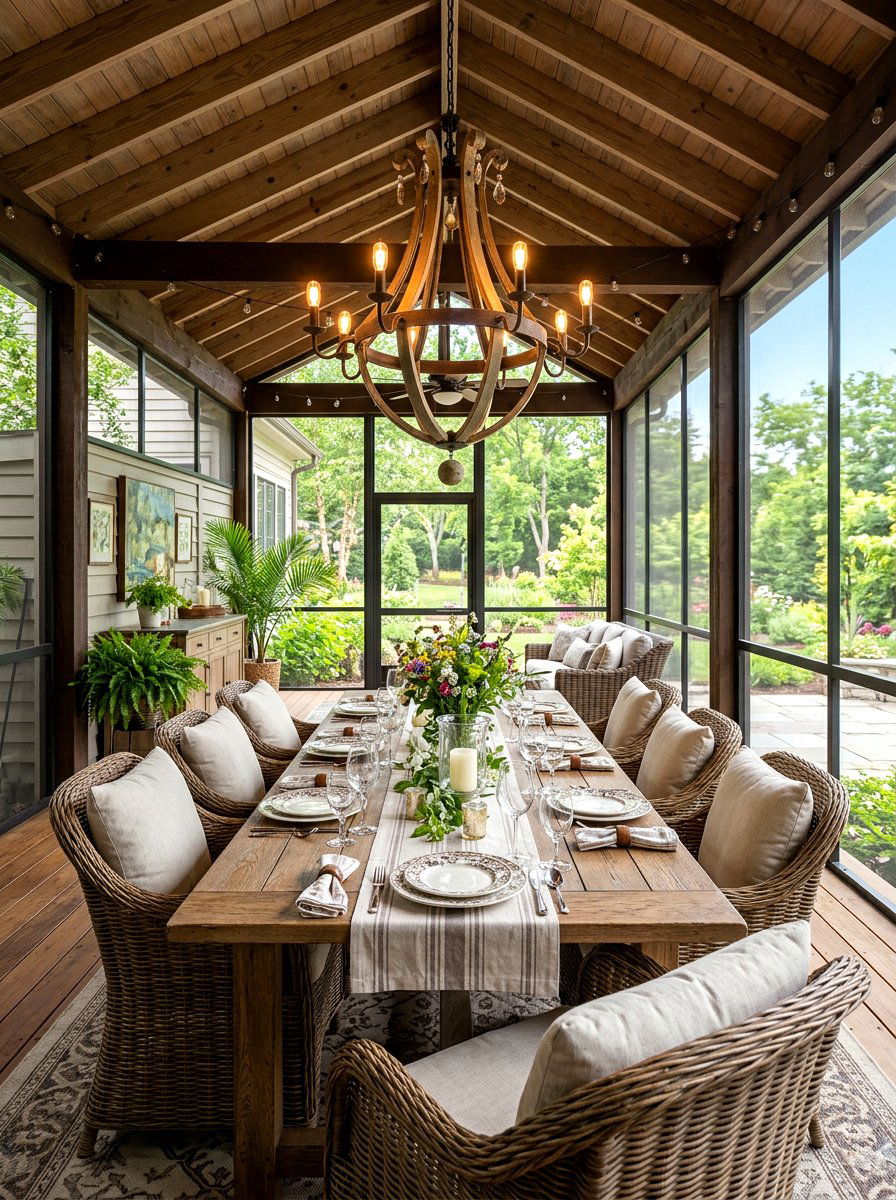 Screened In Porch Dining Area - 30 screened in porch ideas