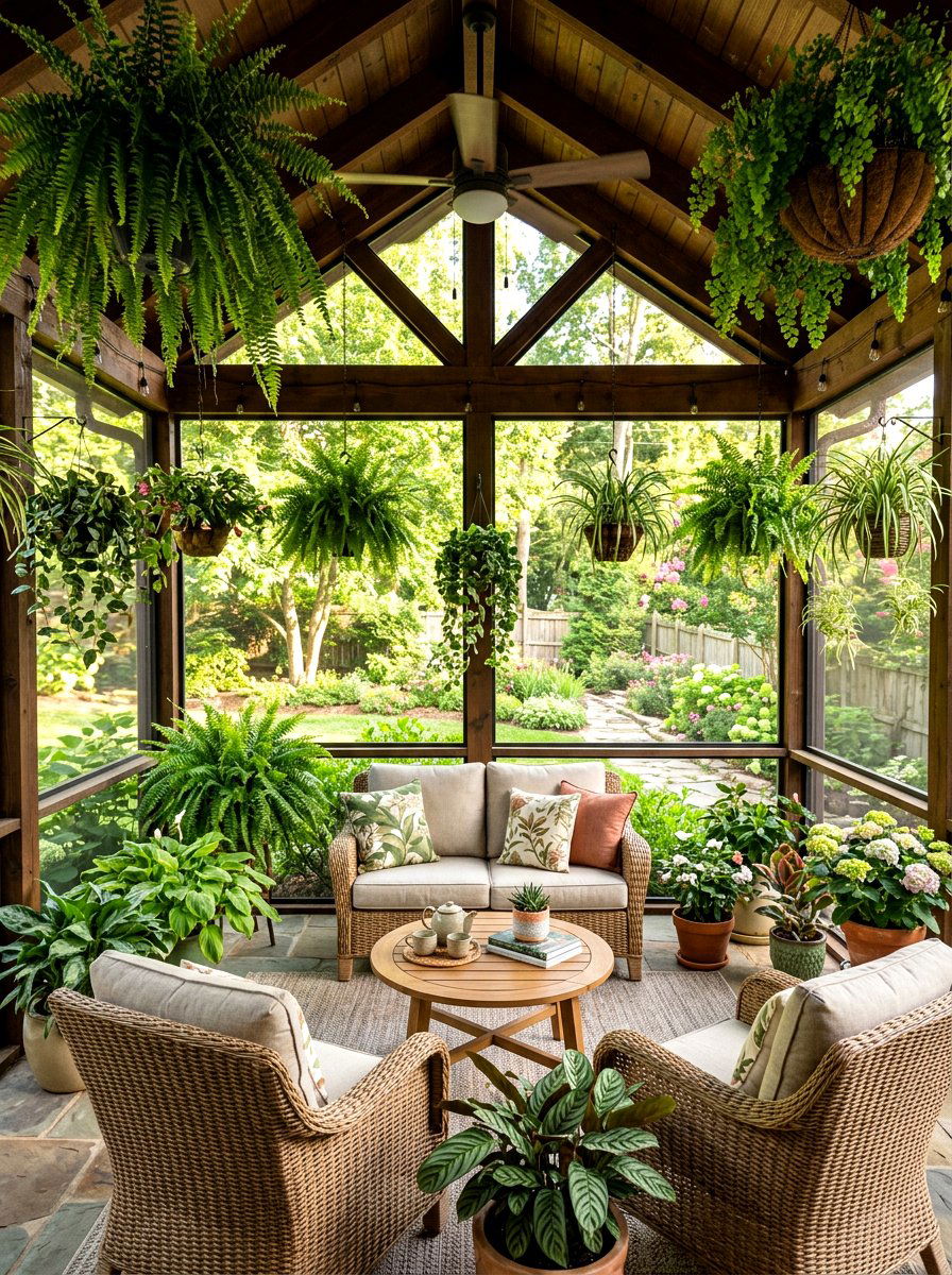 Screened In Porch Garden - 30 enclosed patio garden ideas