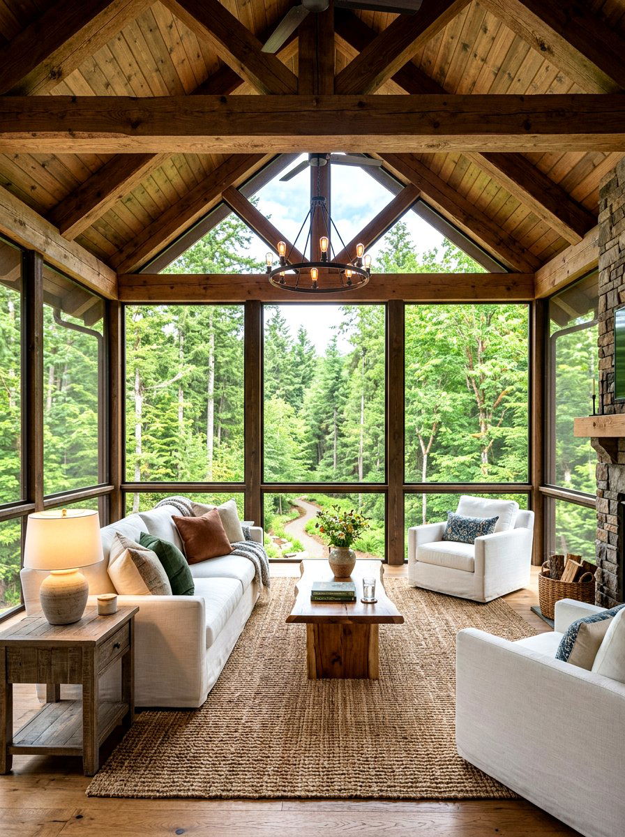 Screened In Rustic Deck - 30 rustic deck ideas