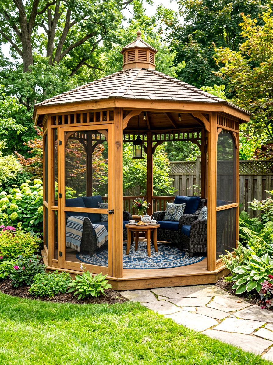 Screened In Tea Gazebo - 30 garden tea gazebo ideas
