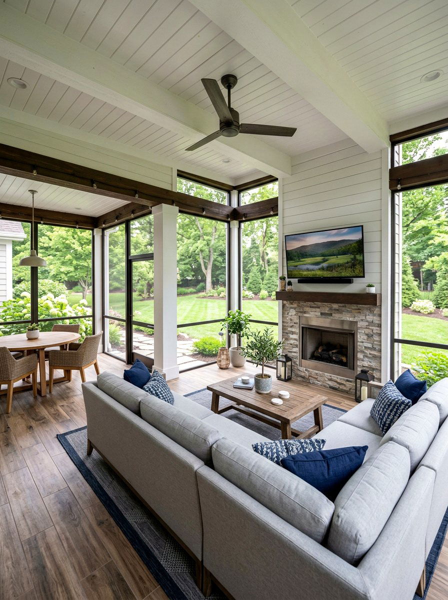 Screened In Transitional Porch - 30 transitional patio ideas