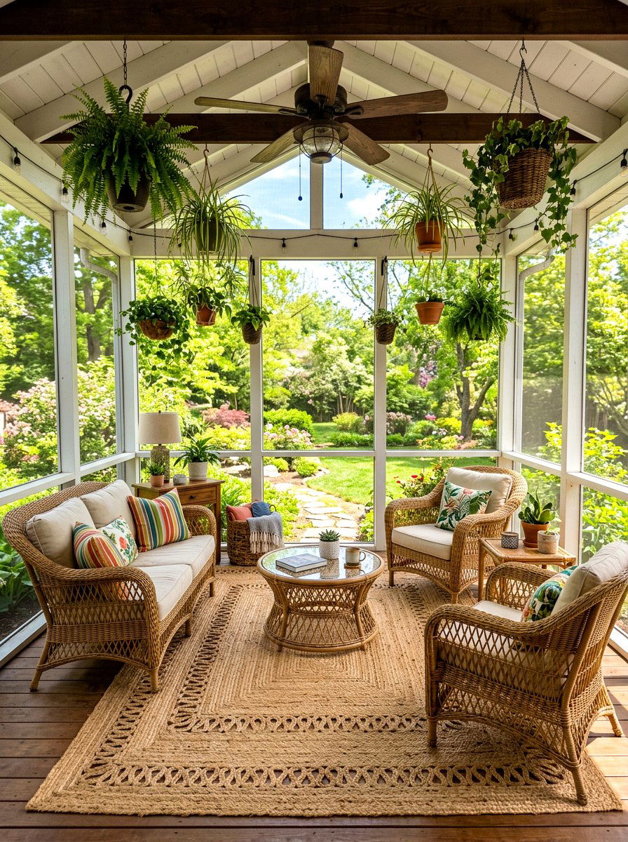Screened Porch Rug - 30 jute rug styling ideas