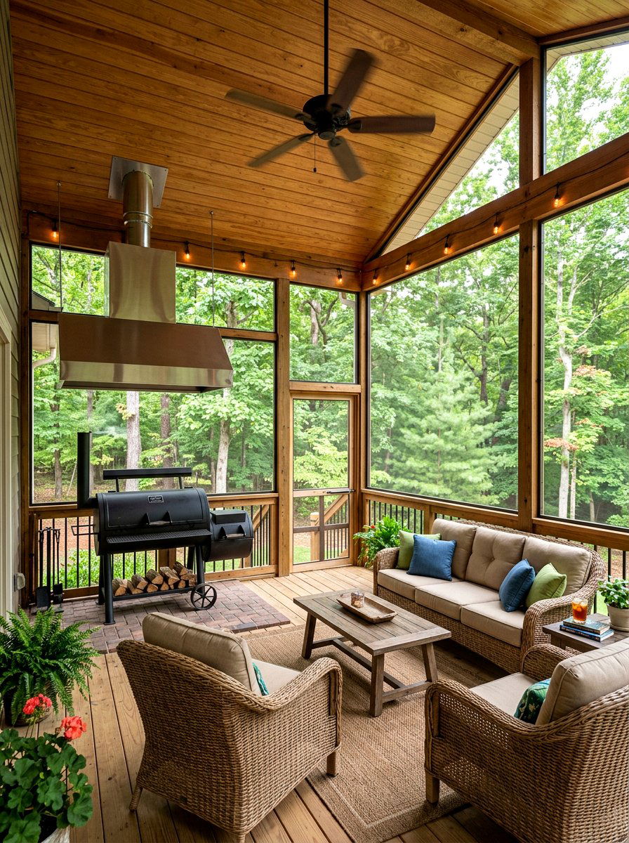 Screened Smoker Porch - 30 smoker station ideas