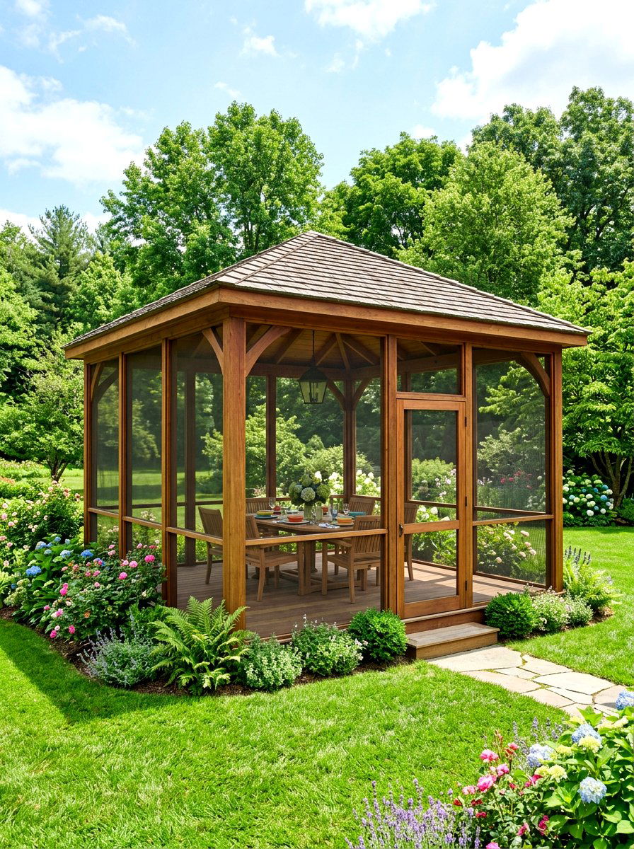 Screened in gazebo - 30 patio gazebo ideas