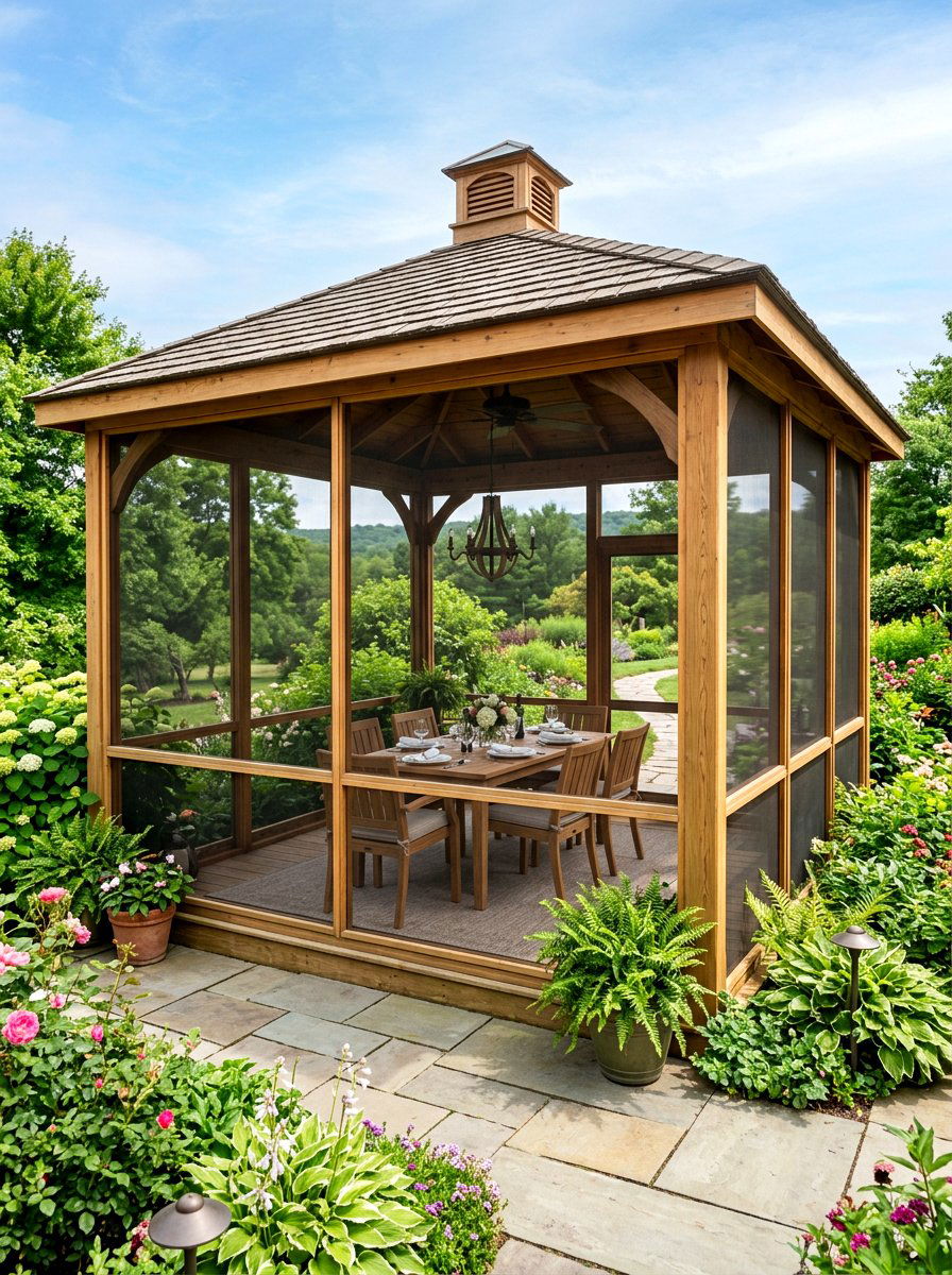 Screened in gazebo - 30 backyard gazebo ideas