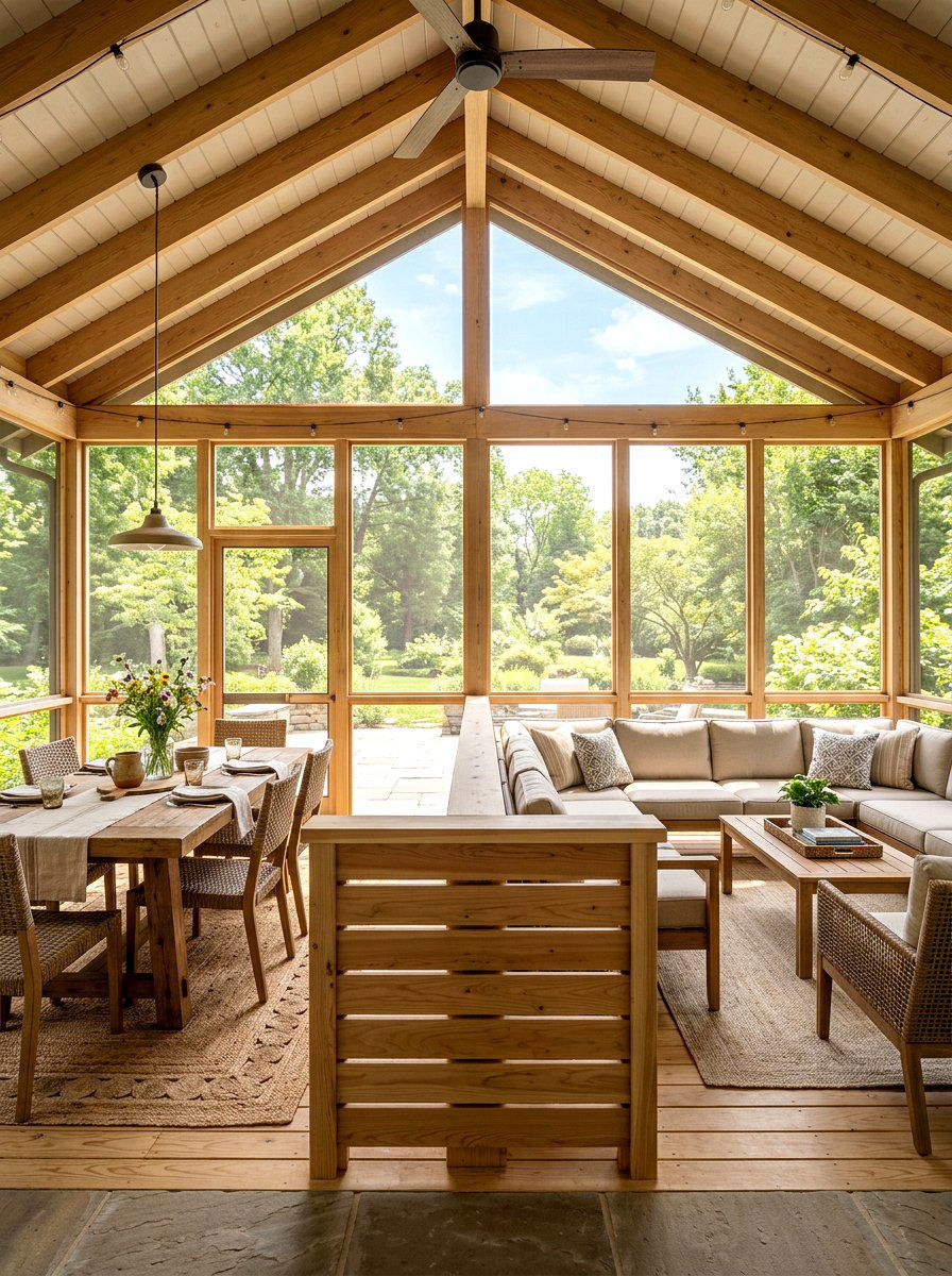 Screened in porch divider - 30 porch slat wall ideas