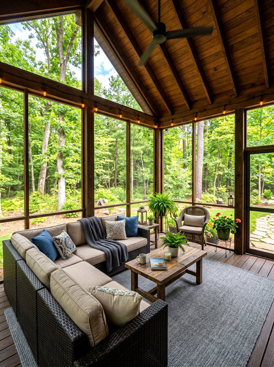 Screened porch furniture - 30 country porch decor ideas