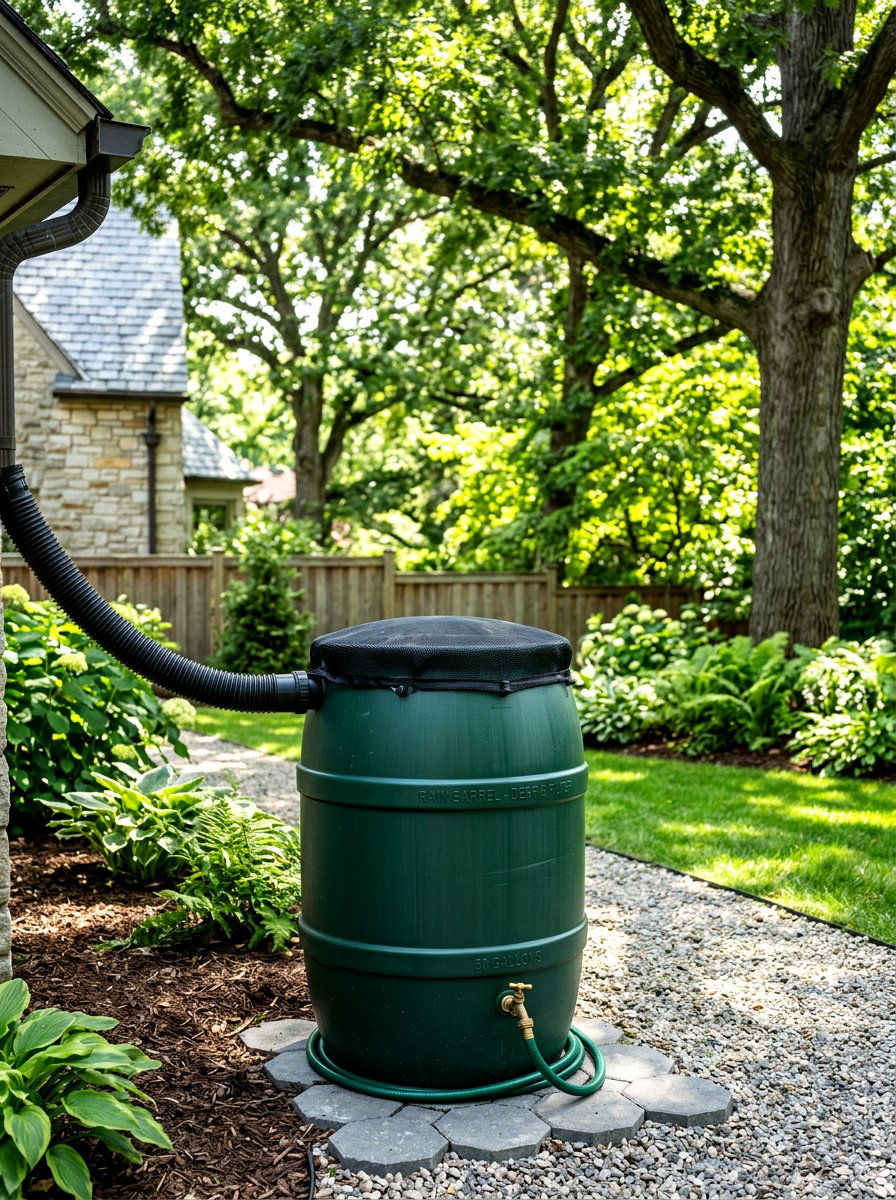 Screened top debris filter rain barrel - 30 rain barrel ideas