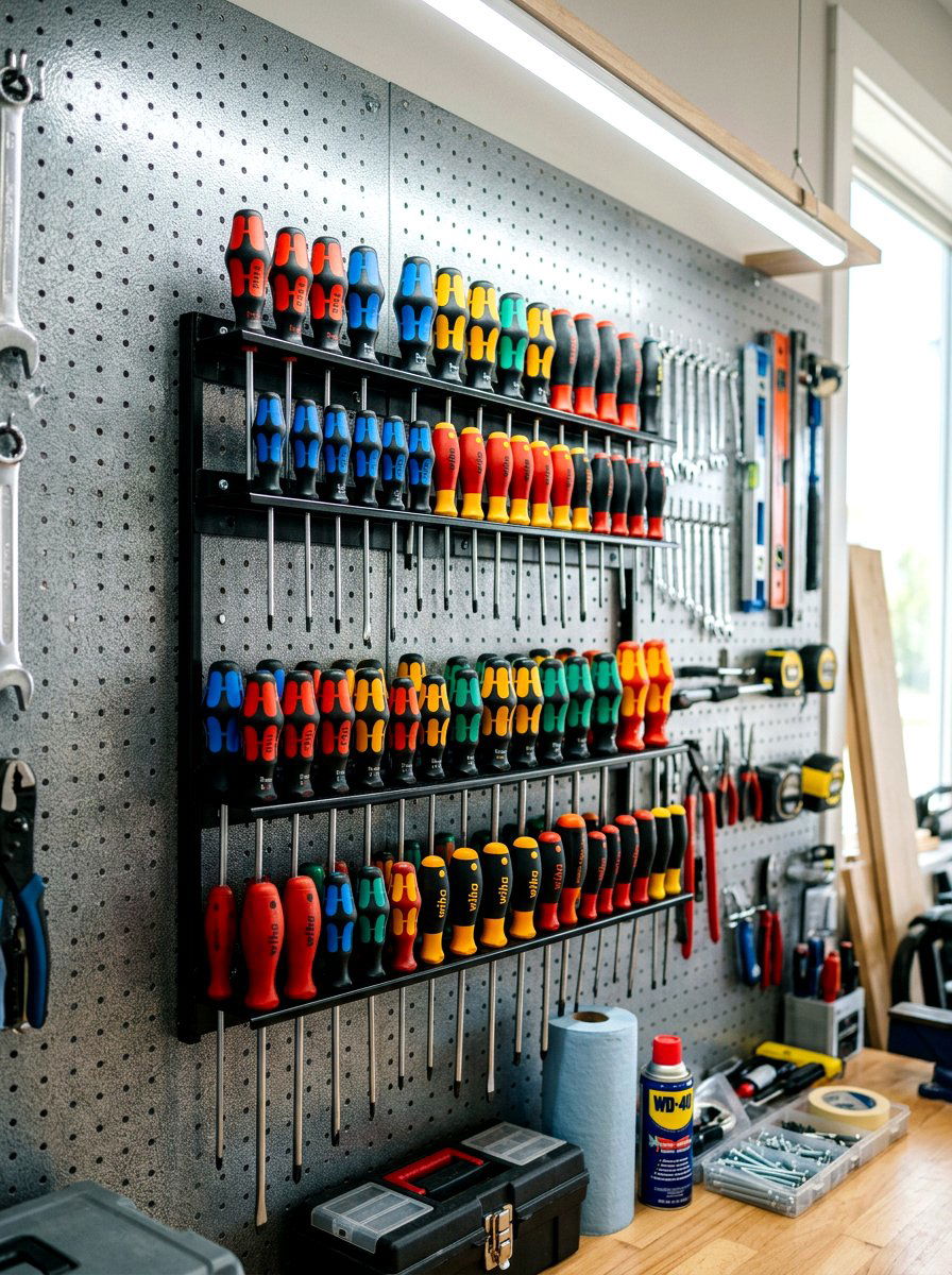 Screwdriver Wall Rack - 30 garage tool storage ideas