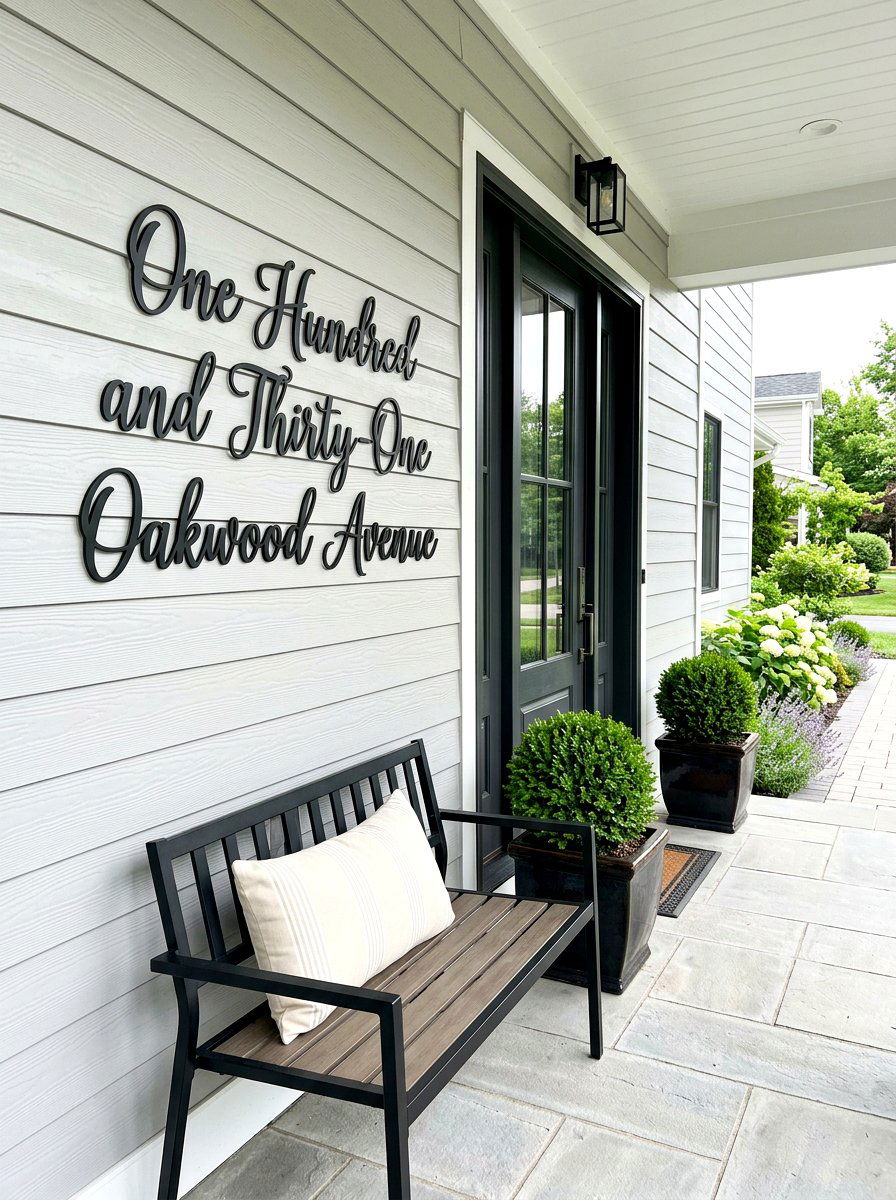 Script Font House Numbers - 30 house numbers curb appeal ideas