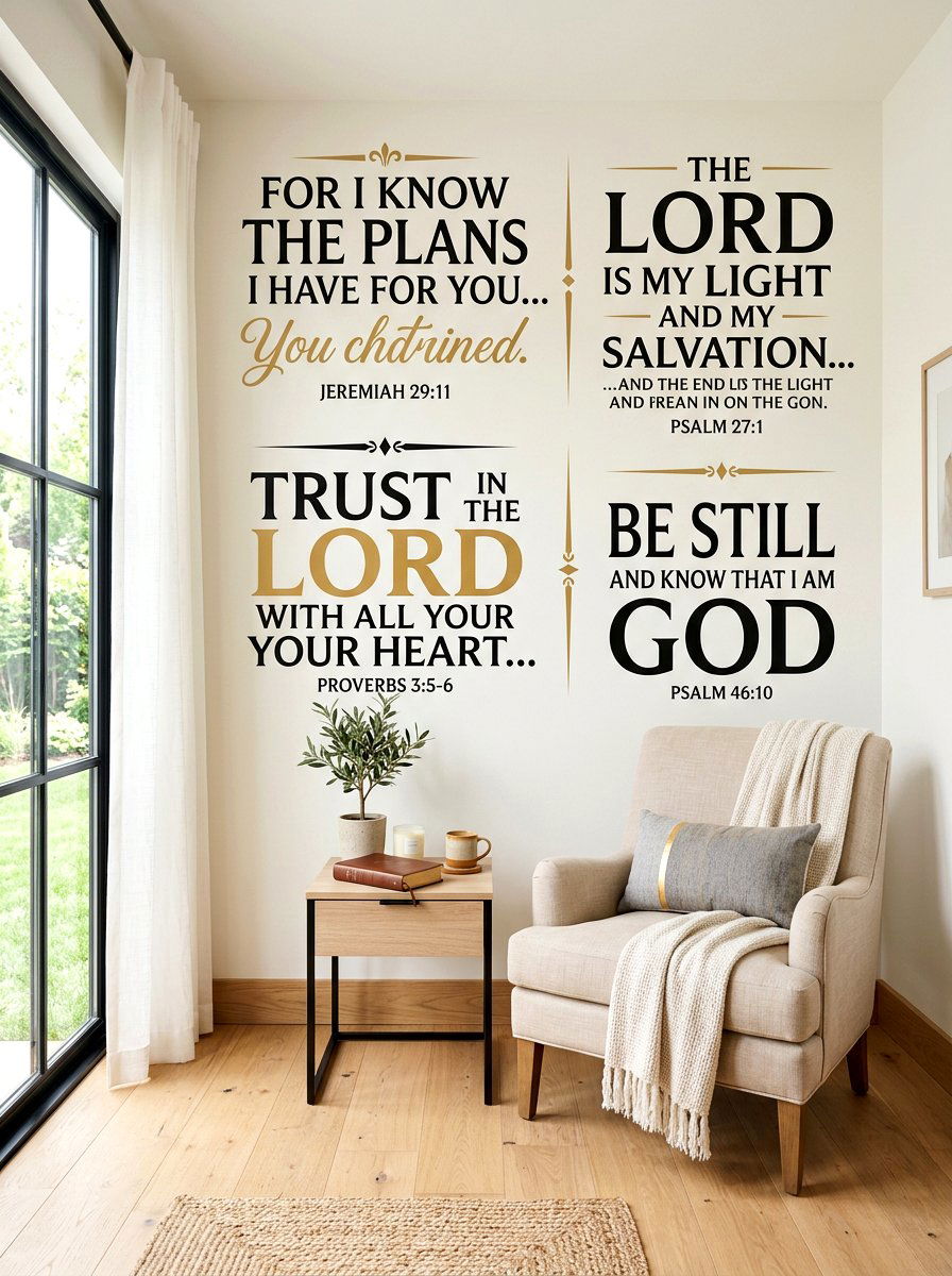 Scripture Wall Prayer Space - 30 prayer corner ideas