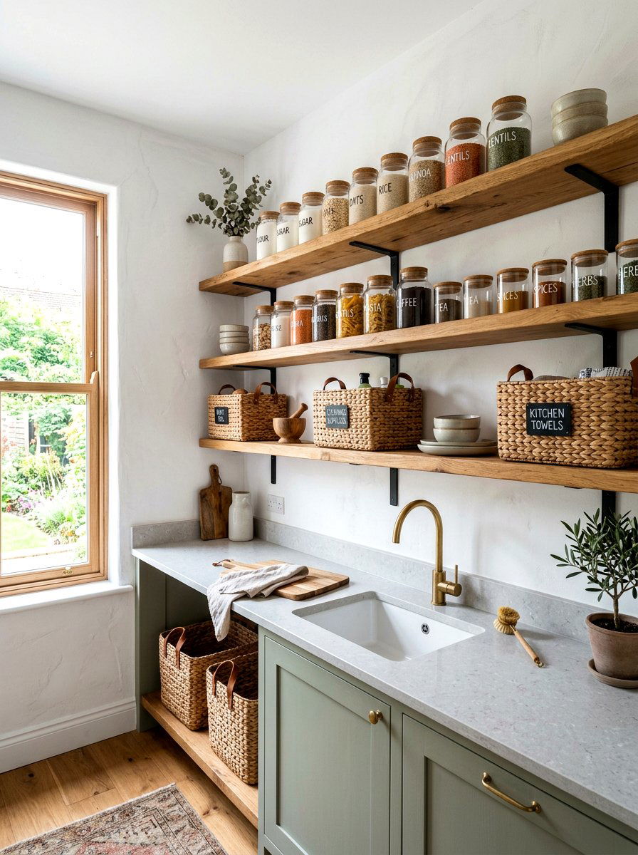 Scullery Open Shelving - 30 scullery pantry ideas
