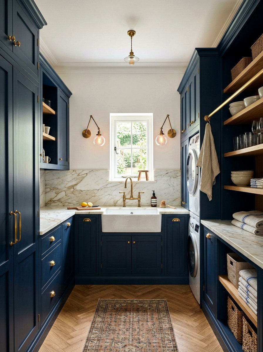 Scullery With Brass Hardware Accents - 30 walk in scullery ideas