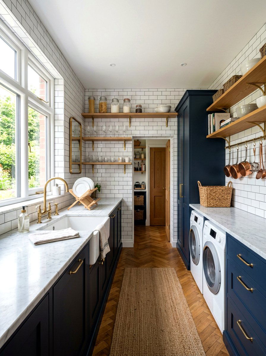 Scullery With Subway Tile Backsplash - 30 pantry scullery combo ideas