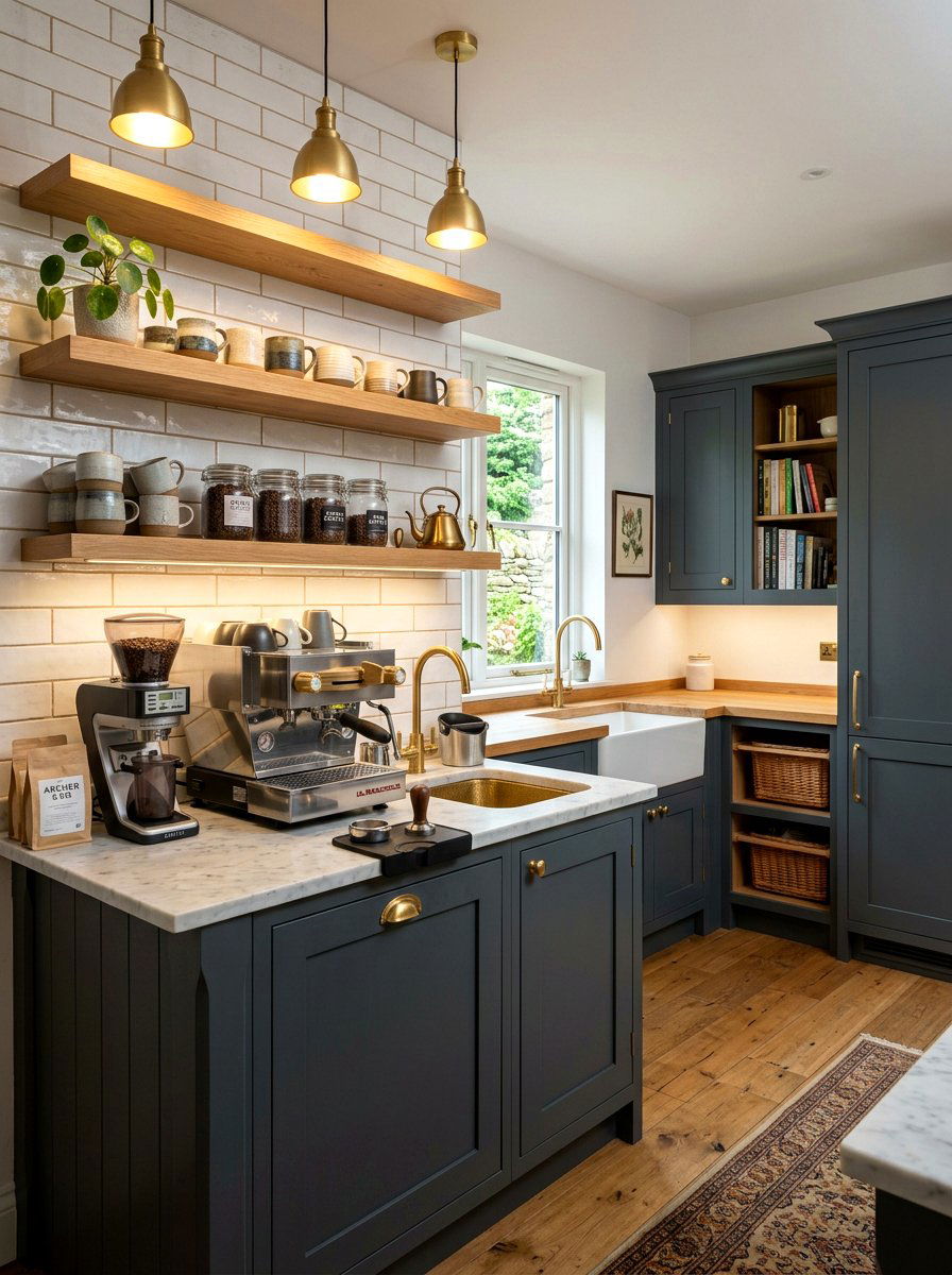 Scullery with coffee bar - 30 scullery kitchen ideas