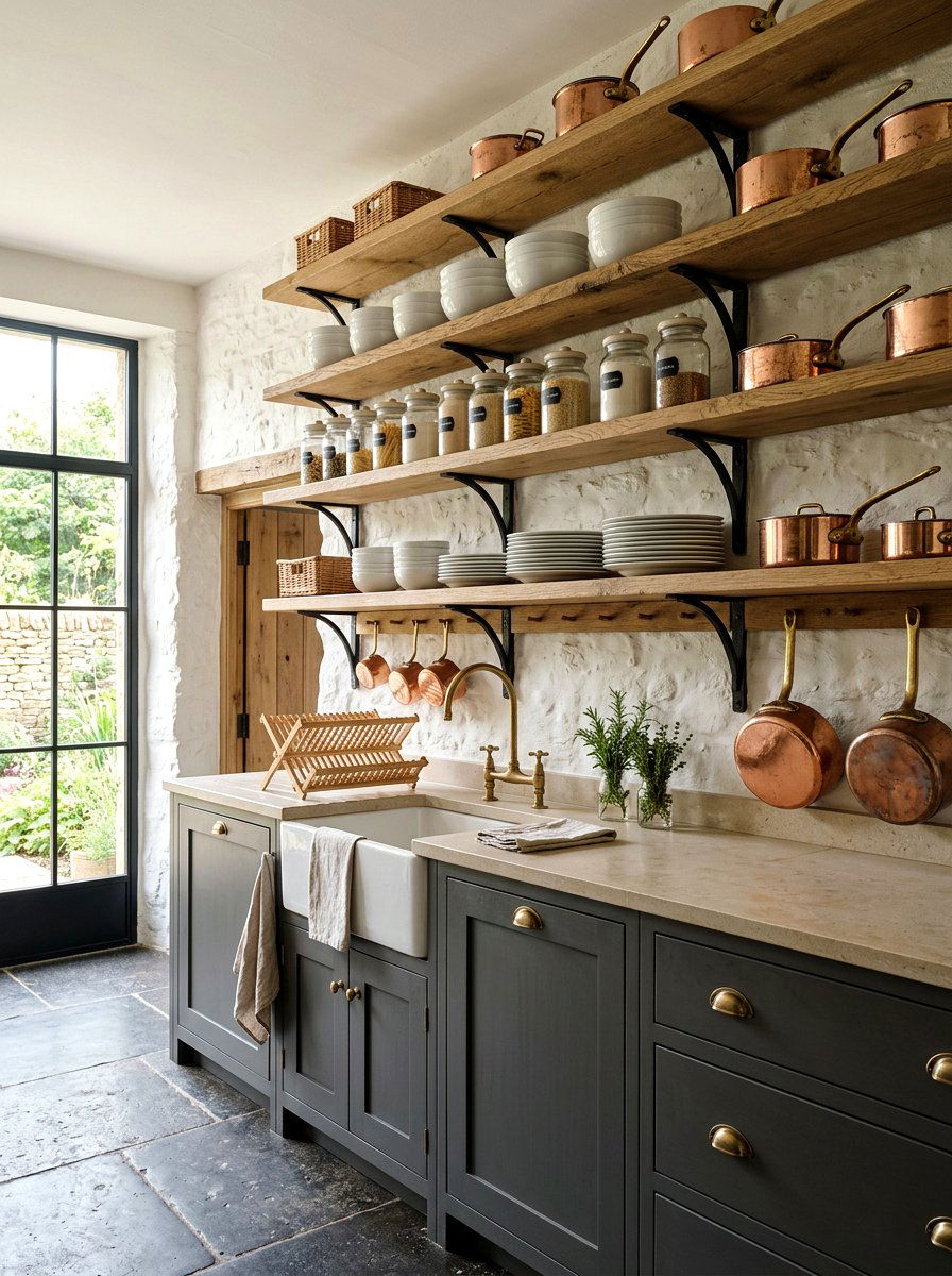 Scullery with open shelving - 30 scullery kitchen ideas