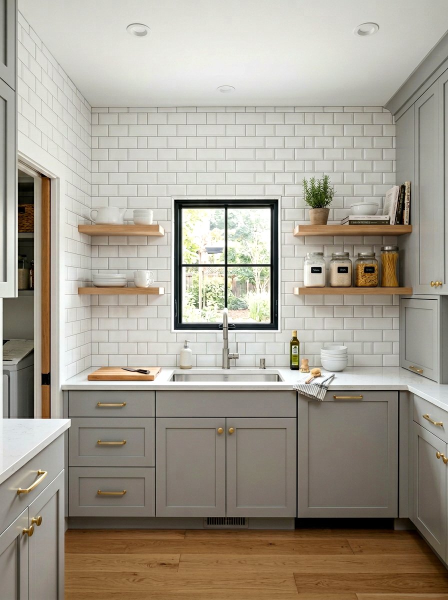 Scullery with subway tile backsplash - 30 scullery kitchen ideas