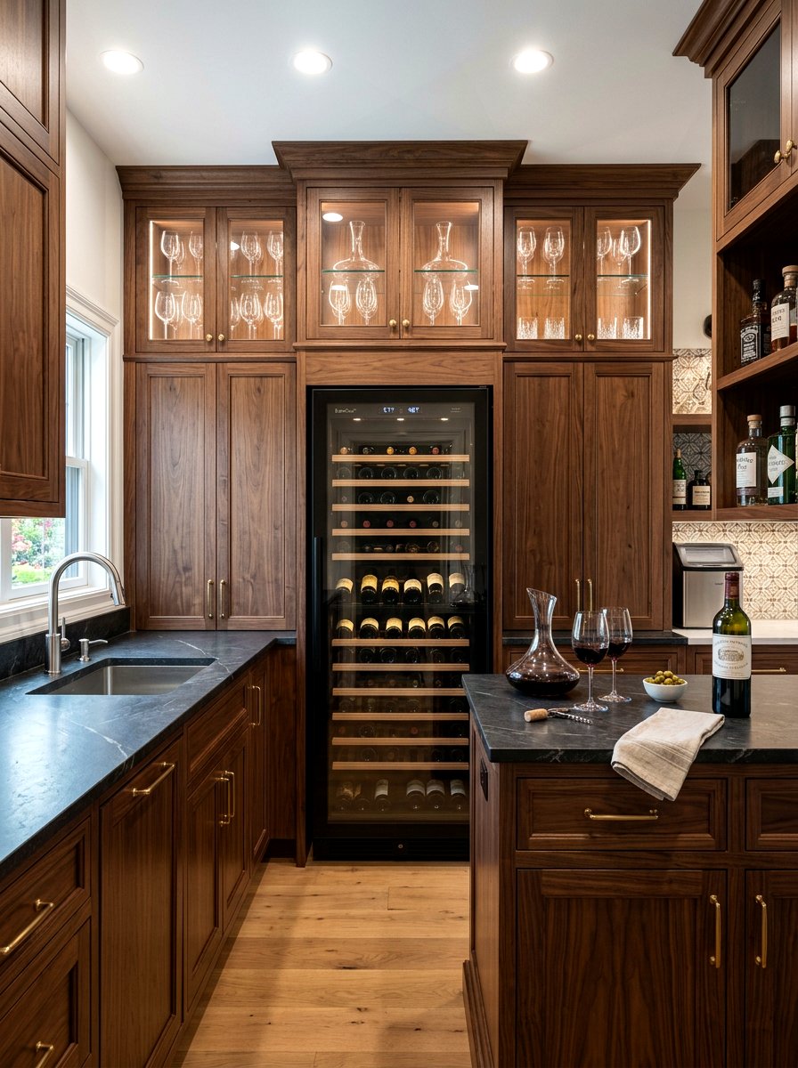 Scullery with wine fridge - 30 scullery kitchen ideas
