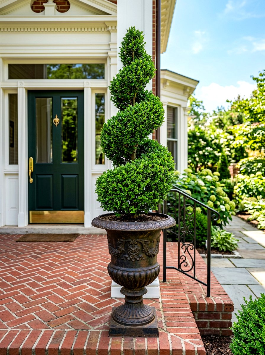 Sculpted Privet Topiary Tree - 30 topiary front porch ideas aesthetic