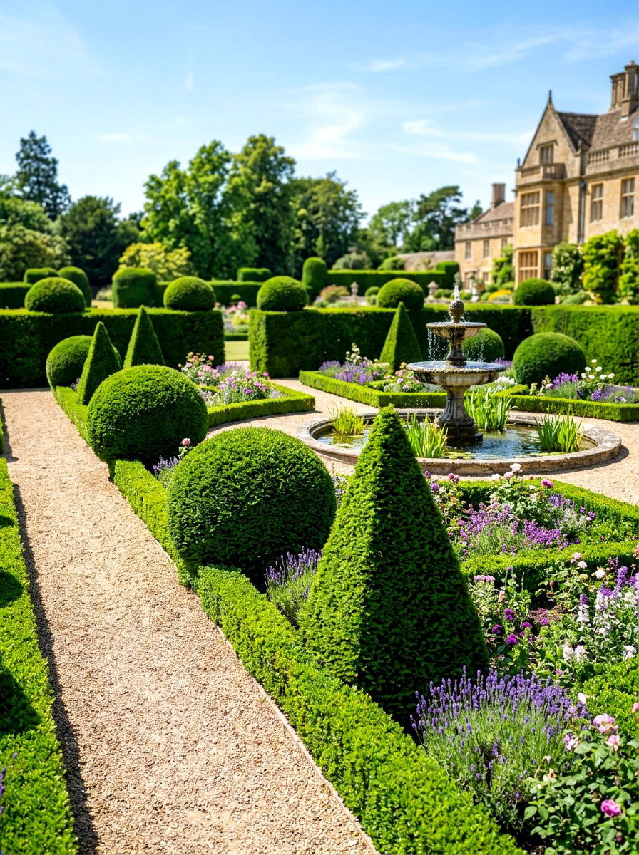 Sculpted Topiary Hedge - 30 house front hedge ideas
