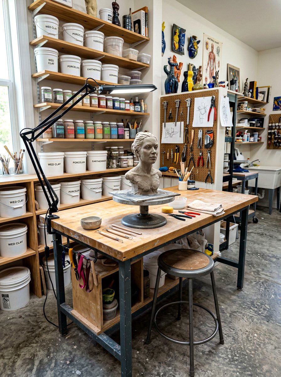 Sculpting Workstation - 30 art corner ideas