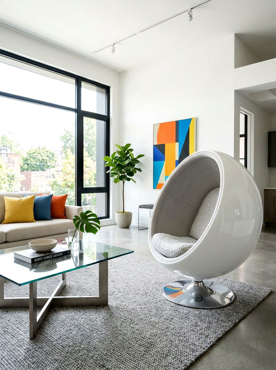 Sculptural Accent Chair - 30 futuristic glam living room ideas