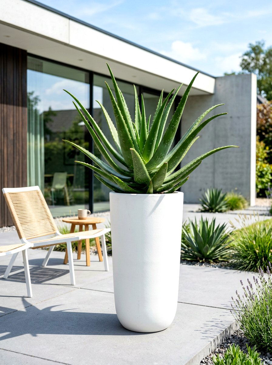 Sculptural Aloe Vera - 30 sunny container garden ideas