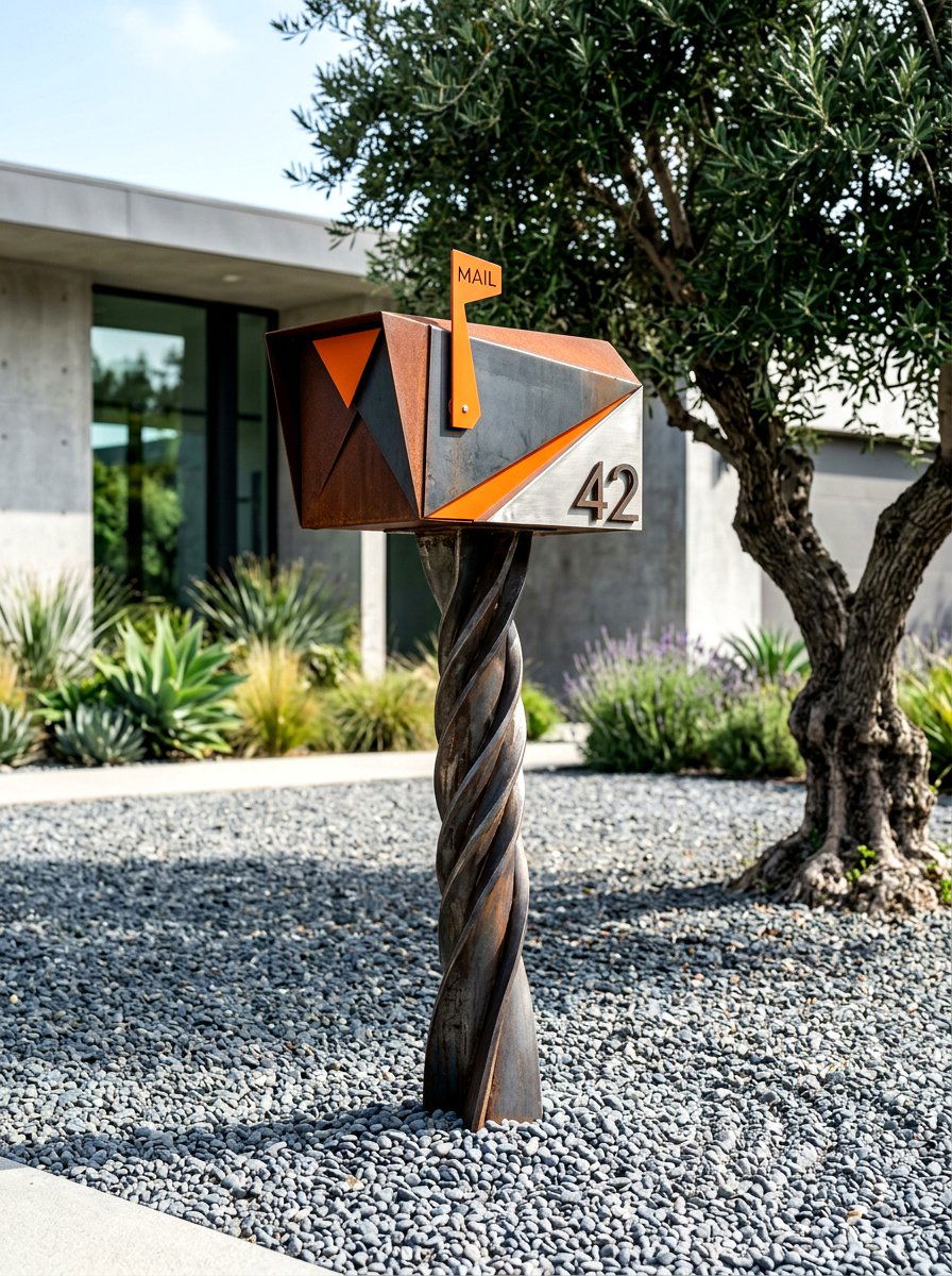 Sculptural Artistic Mailbox - 30 statement mailbox ideas aesthetic