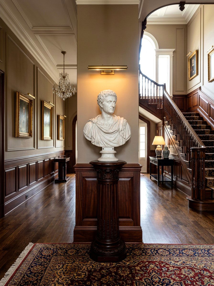 Sculptural Bust Statue - 30 old money foyer ideas