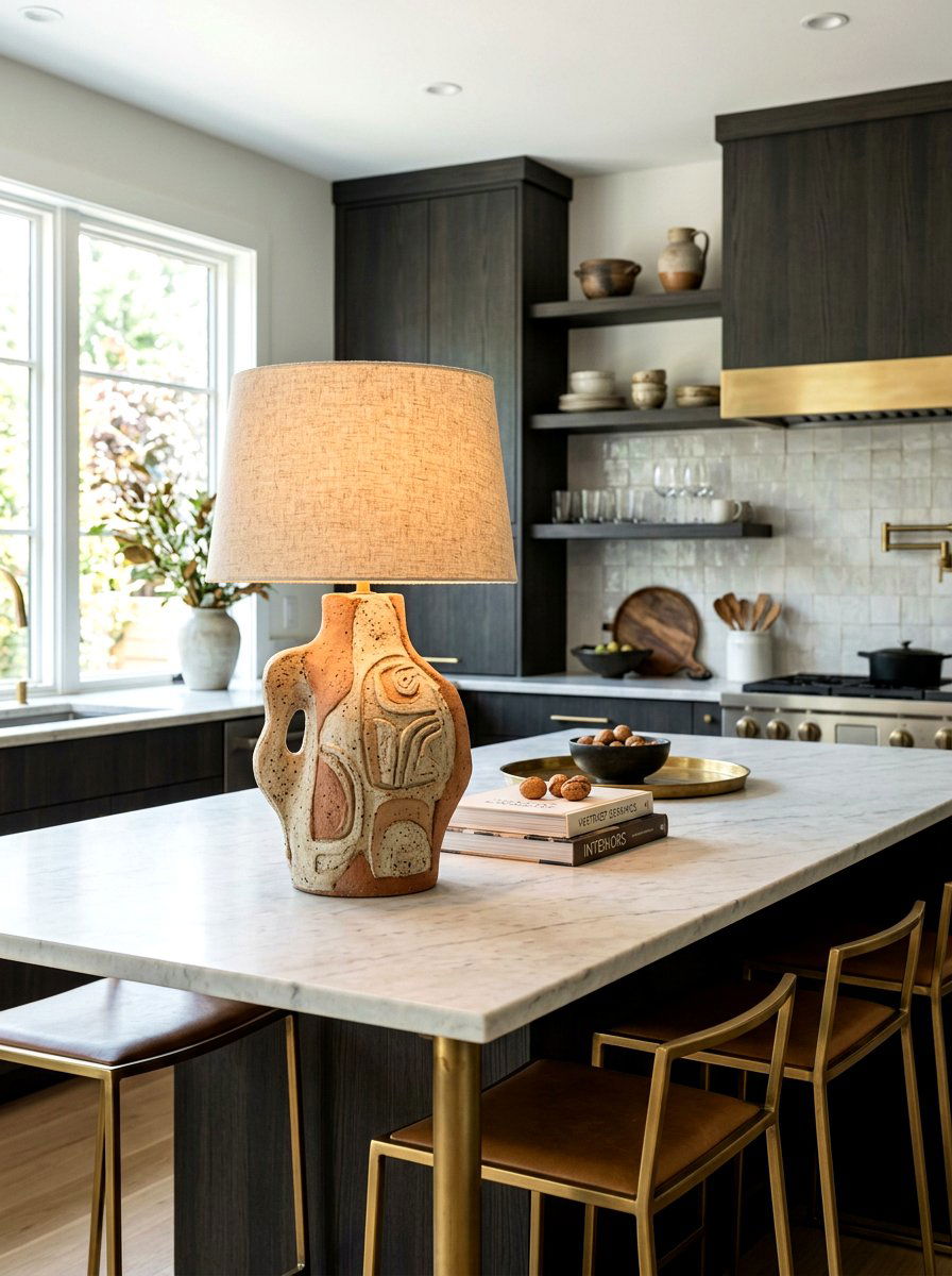 Sculptural Ceramic Lamp - 30 kitchen table lamp ideas
