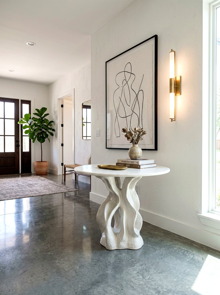 Sculptural Ceramic Pedestal Table - 30 pedestal entry table ideas