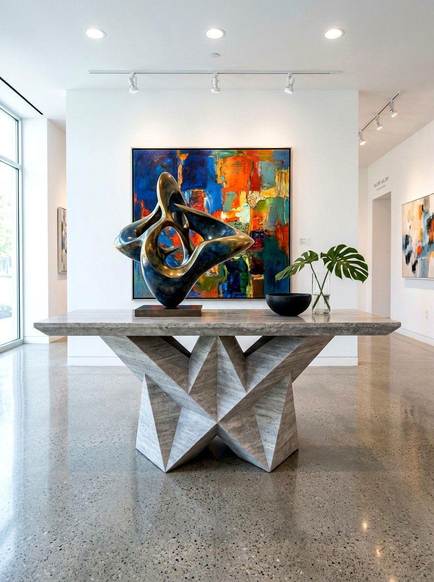 Sculptural Entry Table - 30 entry console styling ideas